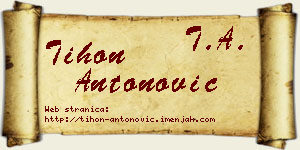 Tihon Antonović vizit kartica